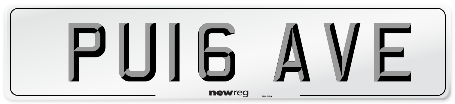 PU16 AVE Number Plate from New Reg